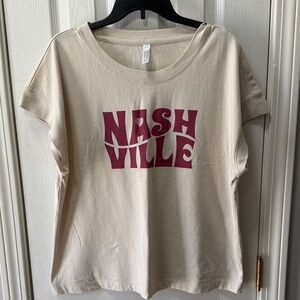 Nashville Graphic Short Sleeve Tee - Cream with Pink heart